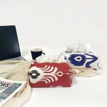 1pc Bohemian Style Leather Tissue Box, Living Room Car Tissue Bag, Household Bathroom Waterproof And Simple Paper Box, Household And Car Bathroom Accessories, Bathroom Supplies, Leather Tissue Storage, Decorative Items - Multicolor - View 7