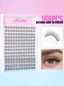 168/120pcs D-Curl Fluffy Individual False Eyelashes, 8-16mm, Dense & Natural Look, Create Voluminous Curled Effect, Super Soft & Lightweight, Reusable, Individual Segment Lashes, Lash Extension Kit, Suitable For Travel, Daily Wear (Beginner Friendly), Weddings, Dates, Parties, Holidays, Also Great As Christmas/Halloween/Gift Lash Set - D - 查看 10