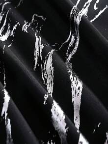 2pcs Simple White Marble Pattern Curtains For Living Room And Bedroom