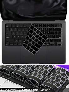 1pc Black Keyboard Cover Skin Protector Compatible With IANSI Layout (US Version)/Electronics/Office Supplies/Computer Accessories/Computer Screen Protector/ Compatible With Air 13 Case/Computer Protection/ Accessories//Computer/Computer Screen - ANSI Layout (US Version) - View 2