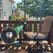 - Soporte para paraguas de cubierta de acero inoxidable, soporte para sombrilla para barandilla de cubierta, abrazadera de paraguas resistente para exteriores, color negro - Blanco - Ver 5