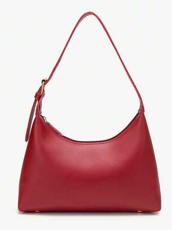 Conjunto de otoño para mujer, tela con estampado floral, bolso de unicolor para debajo del brazo, bolso de media luna con correa ajustable, adecuado para citas, salidas, fiestas, bolso de hombro simple para mujer, cierre con cremallera, estilo vintage, bolso para debajo del brazo, adecuado para múltiples ocasiones