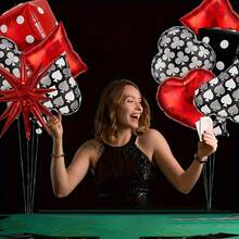 Casino Dice & Playing Cards Balloons Decorations, Casino Theme Birthday Party Decorations, Poker Party Decorations, Casino Night Las Vegas Theme Party Decorations
