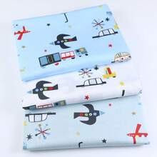 3 Pcs/Lot Cartoon Animal Series Cotton Twill Fabric Owl/Cat/Dog/Swallow Design Printed Cloth Amusement Park/Lion/Giraffe Design DIY Handmade Cloth Head Quilting Patchwork Cloth Group Pillow Cover Cloth Block Sewing Scrapbooking Cloth Tecidos Calico - C - View 7