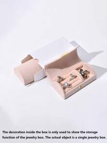 1pc Elegant Jewelry Box, Multifunctional Small Jewelry Storage Box, Makeup Box, Earring, Ring, Necklace Organizer, Travel Jewelry Organizer, Essential For Girlfriend, Suitable For School, Vacation, Travel - Multicolor - View 20