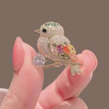 Magpie Bird Brooch High-End Japanese Cute Anti-Light Advanced Sense Personalized Suit Color Pin Corsage Accessories - 預設 - 查看 1