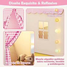 Casa Campaña para Niñas, Tienda Infantil Castillo Princesa con Luz Estrellas, Banderín, Diadema y Cetro, Casita Juegos Portatil Casa de Juguete Carpa para Niño Niña 100x120x130cm/39x47x51inch - Castillo - Ver 1