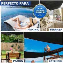 Mallas Sombra Toldo Monofilamento 80 - 3.7x2m Negro - Cintas de Refuerzo y Ojillo - Proteccin, Perfecto para Patios, Jardn, Cocheras, Exteriores, Vela - Resistente al Sol y al Desgaste - 3.7x2 + Negro - Ver 7