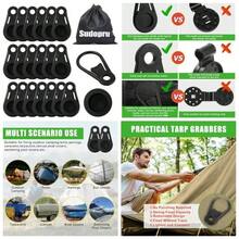 Clips resistentes para sombra, 20 piezas con bolsa de almacenamiento, clips para sombras y abrazaderas para redes antipjaros, accesorios de red de jardn - Negro - - Ver 1