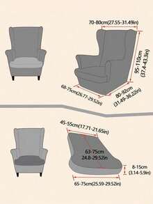 1件牛奶丝面料加厚弹力防水防尘虎纹凳套，防刮擦，单人沙发套，美式高背虎纹椅套 - 酒紅色 - 查看 2
