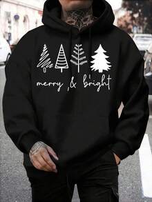 Men's Fashion Hoodie With Print - Black - View 1