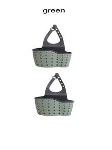 Adjustable Sink Basket With Drainage Holes, Rubber Mat For Clean Hygiene, Plastic Protective Case, Not Easily Damaged, Kitchen Storage Sponge Steel Wool, Bathroom Storage Rack For Toothbrushes And Soap, Practical Storage Tools - Multicolor - View 15