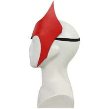 Superhero Red Headpiece Leather Scarlet Women Crown Headpiece Witch Cosplay Costumes Halloween Leather Mask Headgear