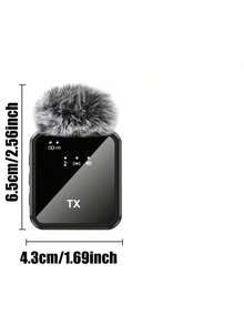 Type-C Wireless Lavalier Microphone, Plug And Play, 2.4G Ultra-Low Latency, Built-In Noise Cancellation Chip, Suitable For Video Recording, Interviews, Podcasts, Vlog, 300mAh Rechargeable Battery - Black - View 4