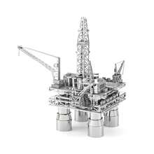 300pcs+ 3D Metal Puzzle DIY Model - Detailed Oil Rig Model With Crane & Drilling Tower, Stainless Steel Construction, Ideal Gift For Hobbyists & Oil Industry Enthusiasts, Festive Gift Idea|Intricate Construction|Durable Construction, Metal Puzzle Kits - Multicolor - View 1