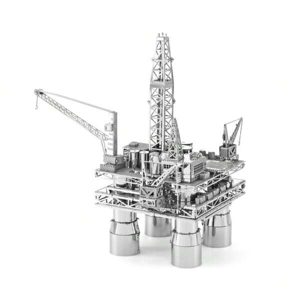 300pcs+ 3D Metal Puzzle DIY Model - Detailed Oil Rig Model With Crane & Drilling Tower, Stainless Steel Construction, Ideal Gift For Hobbyists & Oil Industry Enthusiasts, Festive Gift Idea|Intricate Construction|Durable Construction, Metal Puzzle Kits