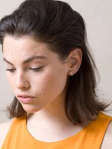 1 Pair Women's Jewelry S925 Sterling Silver Minimalist Criss-Cross Line Stud Earrings, Chic X-Shaped Geometric Pattern Earrings, Suitable For Daily Wear - #1 - View 3