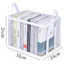 Transparent PVC Storage Bag With Flip Cover & Window - Multipurpose Storage Box For Toys, Party Favors, Crafts, Books, School Supplies, Snacks - Durable Rectangular Home Organization Box, Christmas Gift, Halloween Gift, XL/38*32*24cm, L/32*25*24cm