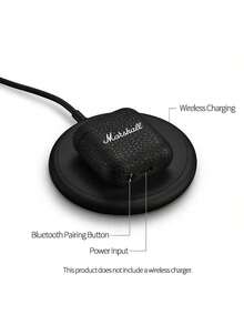 Marshall MINOR IV 真無線耳機 長效續航 耳掛式舒適貼合設計 IPX4防水 藍牙多點連接 輕巧觸控操作 - 黑色 - 查看 1