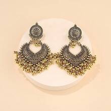 2 piezas Joyería con forma de corazón con campana, 1 par de aretes