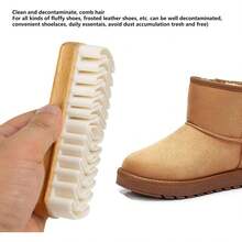 TOPINCN Botas de Nieve Cepillo de Gamuza, 2 uds.Limpiador de Zapatos de Silicona de de Haya Cepillo de crepé Cepillo de Limpieza de Zapatos Mate de Gamuza, Limpiador de Zapatos - 1 - Ver 4