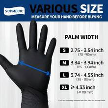 Medical Soft Max™ Black Nitrile Disposable Gloves 100 Pcs LatexFree And PowderFree Food  Food Prep Exam Gloves - 大號黑色 - 查看 8