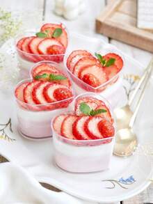 5oz Dessert Cups, Tiramisu Cups, Clear Plastic Pie Cups, Round Appetizer Cups, For Desserts, Pudding, Mousse, Ice Cream, Parties, Weddings, Valentine's Day, New Year - Multiple Colors/random Styles - View 2