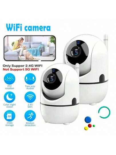 1/2/ 1080P Wireless Security Camera, 2.4G WiFi, Night Vision, Two Way Audio, 355° Panoramic View, Home, Baby Room, Elderly USB Powered, Indoor/Outdoor Surveillance Camera view 10