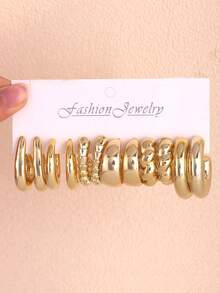 6-18 件，优雅，高端耳环套装，自然风格，时尚配饰