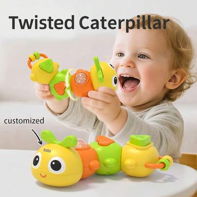 1 Oruga, un nuevo juguete de formas geométricas que se puede presionar, deslizar y girar (Texto personalizable)