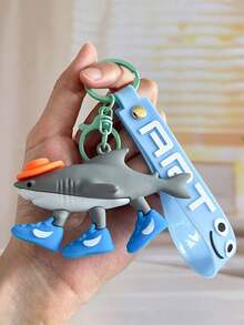 1pc Tralalero Tralala Keychains - Brain Rot Meme (In Italian), Shark With Sneakers | Durable Iron And Silicone Bag Pendant | Unique Gift For Mini Enthusiasts | Casual Style | Novel Keychain | Optimistic Design | Durable Keychain | Tralalero Tralala | Class Gift From Teacher | Back To School Favors | Classroom School Favors (The Color And Style Of The Keychain Are Random.)