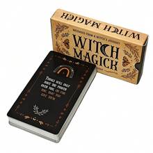 1pc-Witch Magic Prophecy Cards - 40 Charming Mini Cards (4.06x2.36 Inches) Double-Sided Guidance And Motivation Cards, Featuring Animal Kingdom Tarot, Female Witchcraft Diary And Meditation, Mysterious Design For Spiritual Growth And Personal Development, Witch Craft, Mysterious Card Design, Detailed Illustrations, Suitable For Halloween, Prophecy Cards - Multicolor - View 4