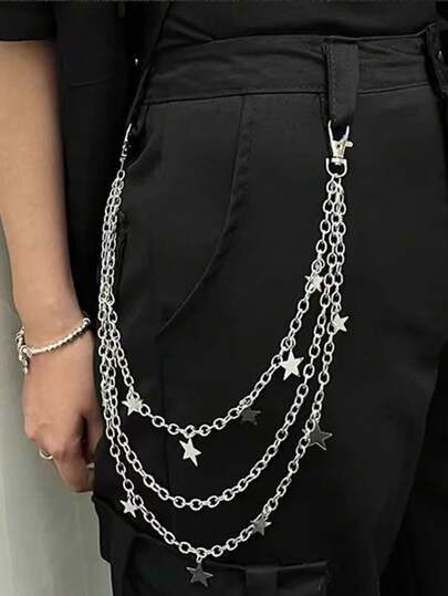 1pc Punk Hip Hop Street Dance Jeans Chain, Versatile Waist Chain Accessory For Men And Women
