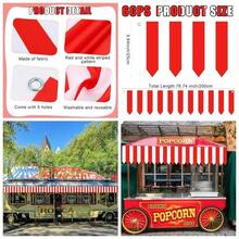 Carpa de carnaval, decoracin de temtica de circo, decoracin de toldo de circo, a rayas blancas y rojas, toldo 3D, toldo para decoracin de temtica de Mardi Gras, 9.84x 78.74 - 6 - Ver 1