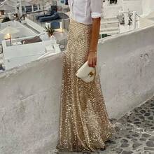 Spring And Autumn Direct  Women's Sequin Long Skirt Sequin Skirt - 圖片色 - 查看 11