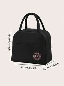 1pc Portable Lunch Box Insulation Bag - Black - View 4