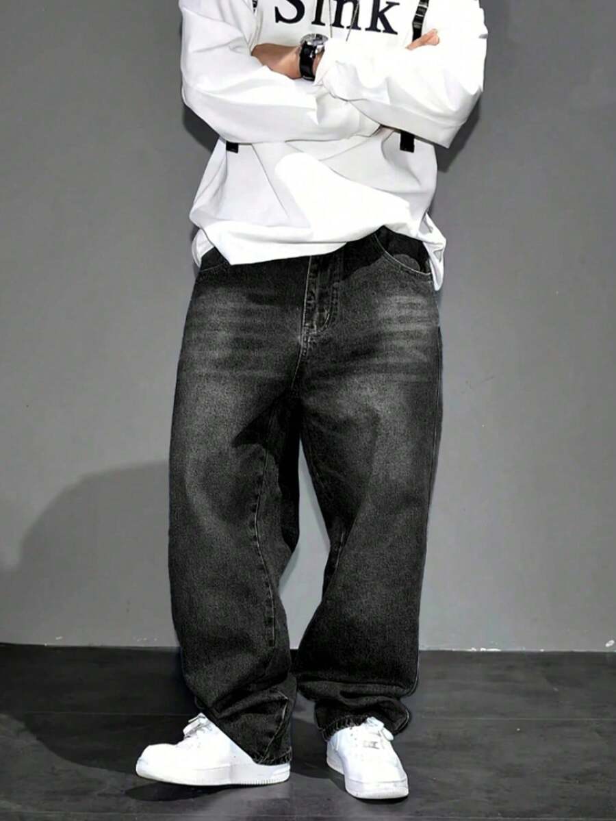 Men's Casual Vintage Loose Fit Jeans With Pockets