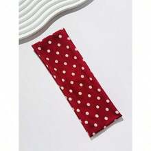 1pc/2pcs/3pcs Women Elegant Sweet Polka Dot Print Elastic Fabric Dot Sports Headband, Suitable For Daily, Fitness, Running, Yoga, Sweat-Absorbing Hair Band Headscarf, Fashion Hair Accessory, Bohemian Style Headband, Elegant Fall Winter Hair Accessories For Women Bows For Vacation Outfits Woman