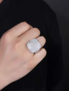 1 pieza Anillo de Moissanita en espiral, estilo minimalista, incrustado en plata de ley S925, chapado en oro de 18K, con diamantes engastados elegantes, banda cerrada, talla 8/9/10/11/12, diseño hipoalergénico y sin níquel, adecuado para bodas, fiestas, banquetes y festividades de Ramadán, incluye certificación GRA