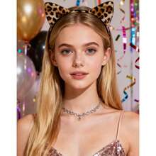 قطعة واحدة شريطة رأس بأذن قطة بطبعة نمر بسيطة وأنيقة وجميلة للنساء، مناسبة للاستخدام اليومي وديكور عيد الهالوين، شريطة رأس لزي حفلة الهالوين، إكسسوار شعر عصري، شريطة رأس للنساء، مناسبة للارتداء اليومي