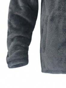 Chaqueta casual con cremallera, con capucha de felpa de doble cara de unicolor para hombres, chaqueta reversible de forro térmico de borreguito para hombres, otoño e invierno, chaqueta con capucha con cremallera ligera y cálida, para deportes al aire libre, uso diario, viajes y protección contra el frío