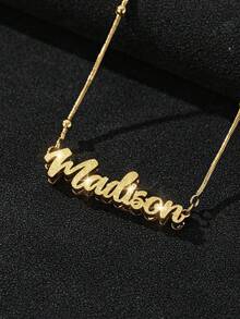 1 chiếc dây chuyền vàng 18K khắc tên cá nhân, mặt dây chuyền tên tùy chỉnh, trang sức tên tối giản, quà tặng cho nữ, kèm hộp quà sang trọng, có nhiều kiểu chữ và kiểu dây chuyền khác nhau để lựa chọn. - Vàng mờ đôi - Xem 3