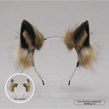 1 pezzo Cerchietto con orecchie di animale in pelliccia finta per decorazioni pasquali, accessorio carino per costume in peluche, cerchietto con orecchie da lupo, disponibile in vari stili