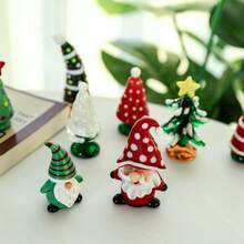Christmas Glass Ornaments, Miniature Christmas Tree, Santa Claus, Creative Home Decor, Cartoon Desk Decorations, Car Accessories - Multicolor - View 3