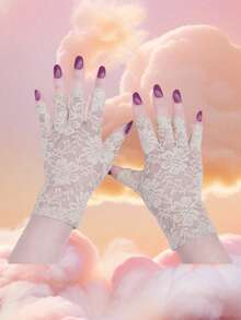 Renda meio dedo bege