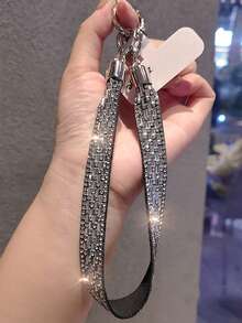 2026新年情人节手机挂绳 - 奢华风格，镶嵌水钻，百搭INS风设计，长短可选，全水钻链条手机壳挂绳，1条全水钻挂绳，防丢防盗手机挂绳，含密封垫圈 - 多彩 - 查看 12