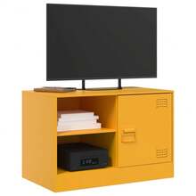 vidaXL Mobili TV 2 pz Giallo Senape 67x39x44 cm in Acciaio - Giallo - Visualizzare 3
