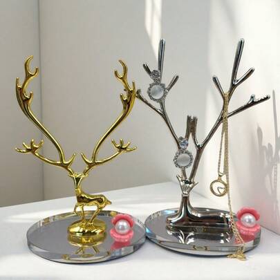 1pc Elegant Deer Antler Jewelry Display Stand - Perfect For Showcasing Earrings (Stud & Drop), Bracelets, And Necklaces | Stylish Desktop Decor For Bedroom, Ideal For Holiday Gifting And Special Occasions, Enhance Your Space With Rustic Charm And Functional Organization, Perfect For Jewelry Lovers And Home Decor Enthusiasts