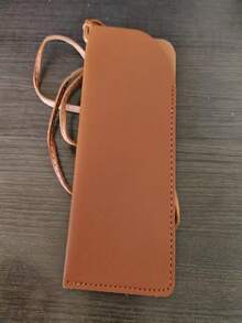 1pc Classic Solid Color PU Leather Convenient Casual Daily Sunglasses/Eyeglasses Storage Case