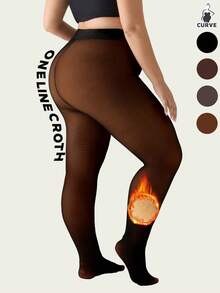 New 200g/300g Plus Size Women Tights, Tight Fit , Autumn/Winter Thermal Lined Tights, High Stretch Seamless , Cozy - Multicolor - View 3